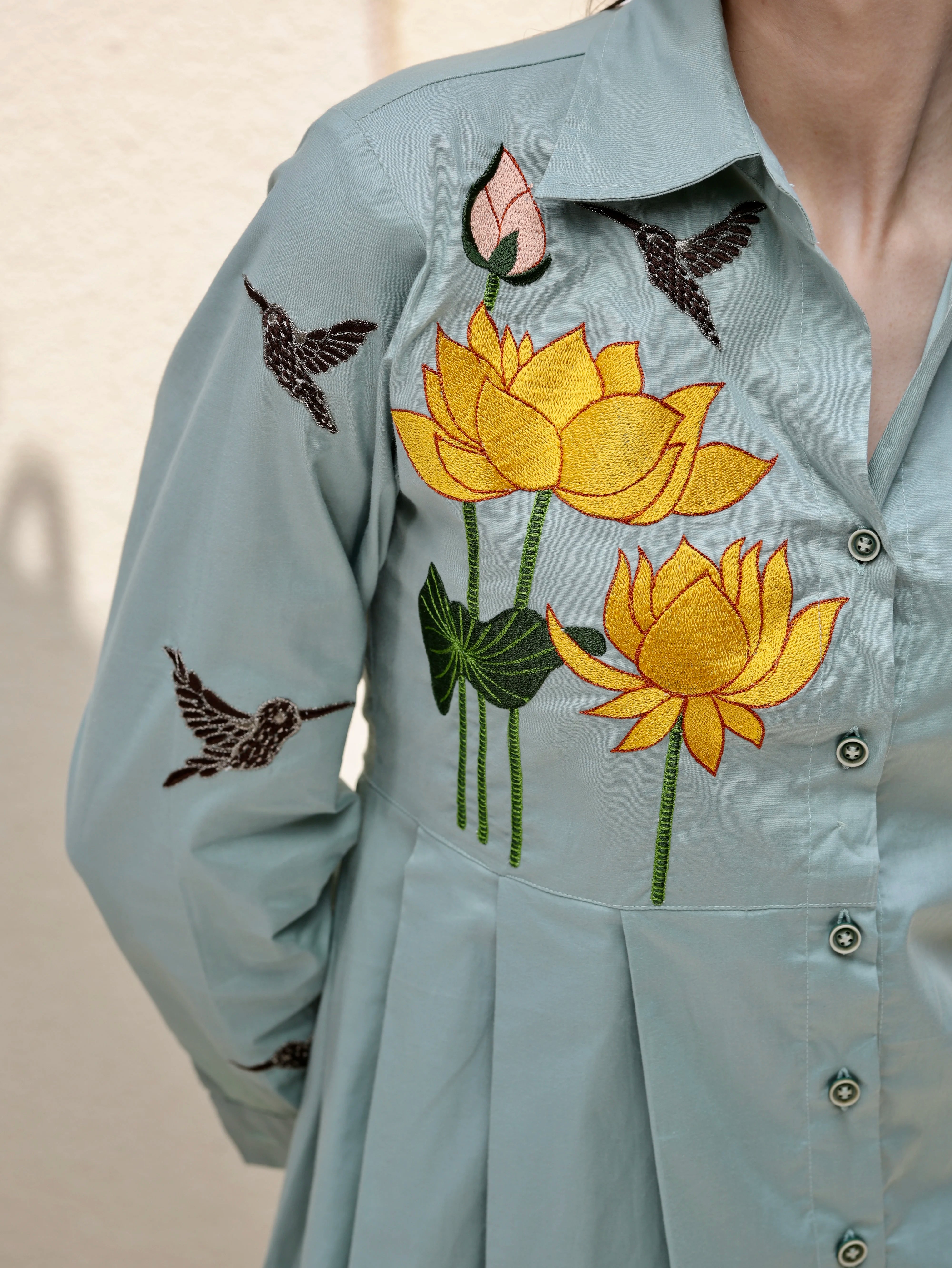 Sereni Set Sage Green Embroidered Co-Ord Set